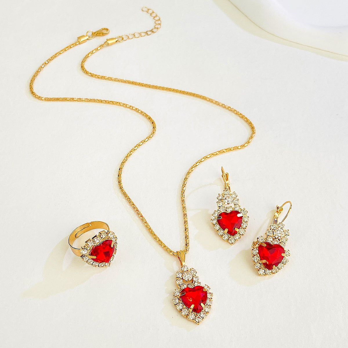 Personality Heart Shape Rhinestone Shiny Bride Necklaces