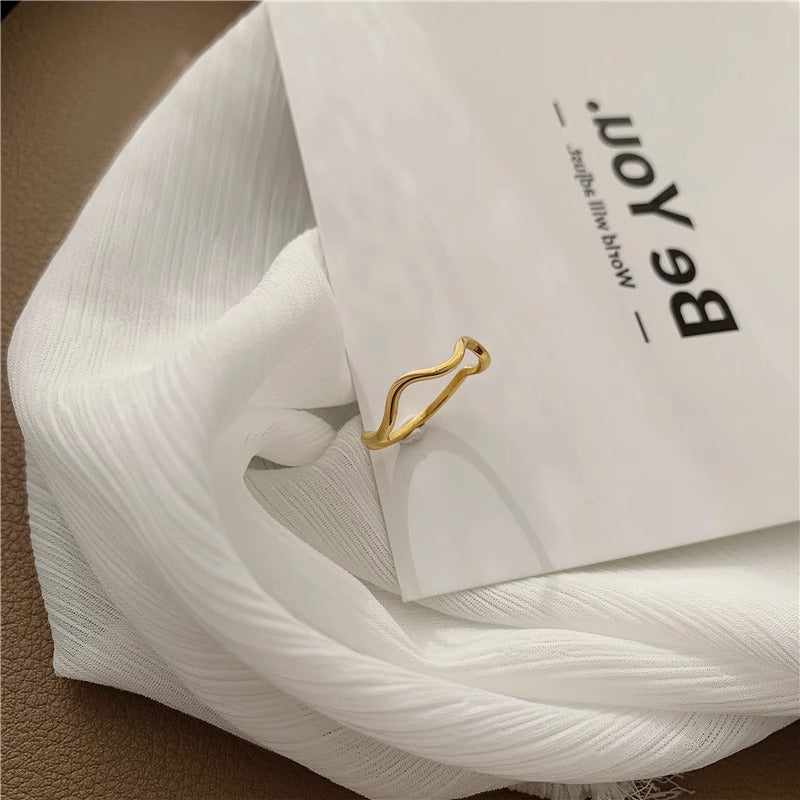 Simple Female Titanium Steel No Fading Minority Fashion Personalized Index Ring