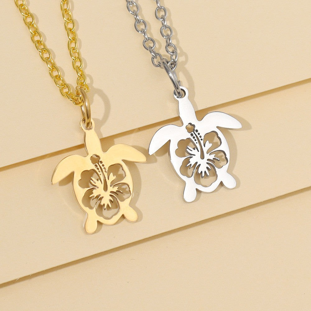 Steel Hollow Turtle Personalized Minority Trendy Pendant