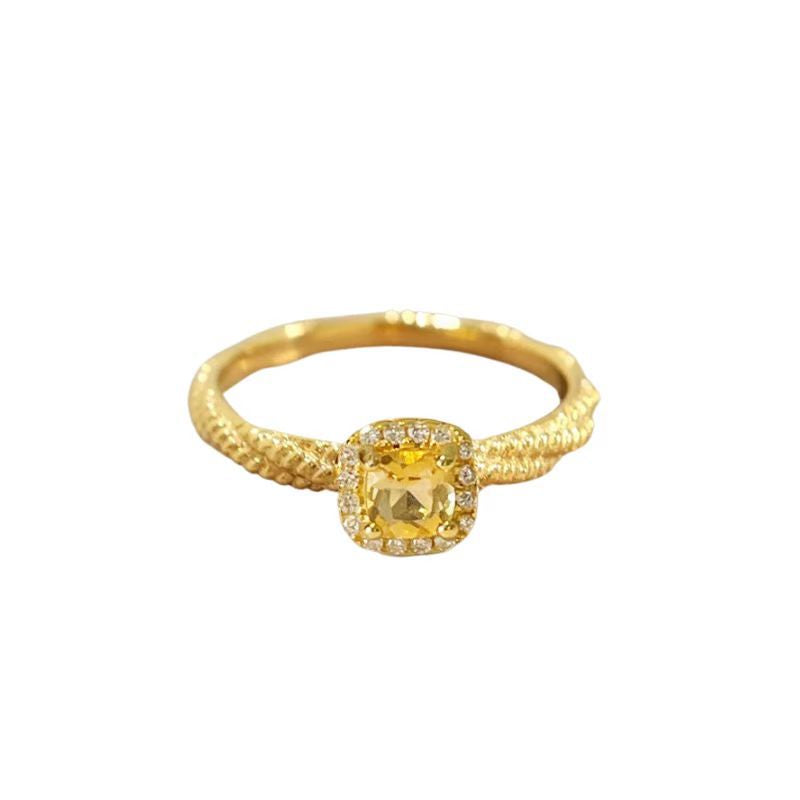 Small Sugar Cube Female Citrine Bread Clavicle Chain Light Luxury Bracelets
