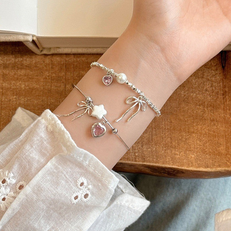 Tie Small Pieces Of Sier Female Light Luxury Minority High-grade Bracelet