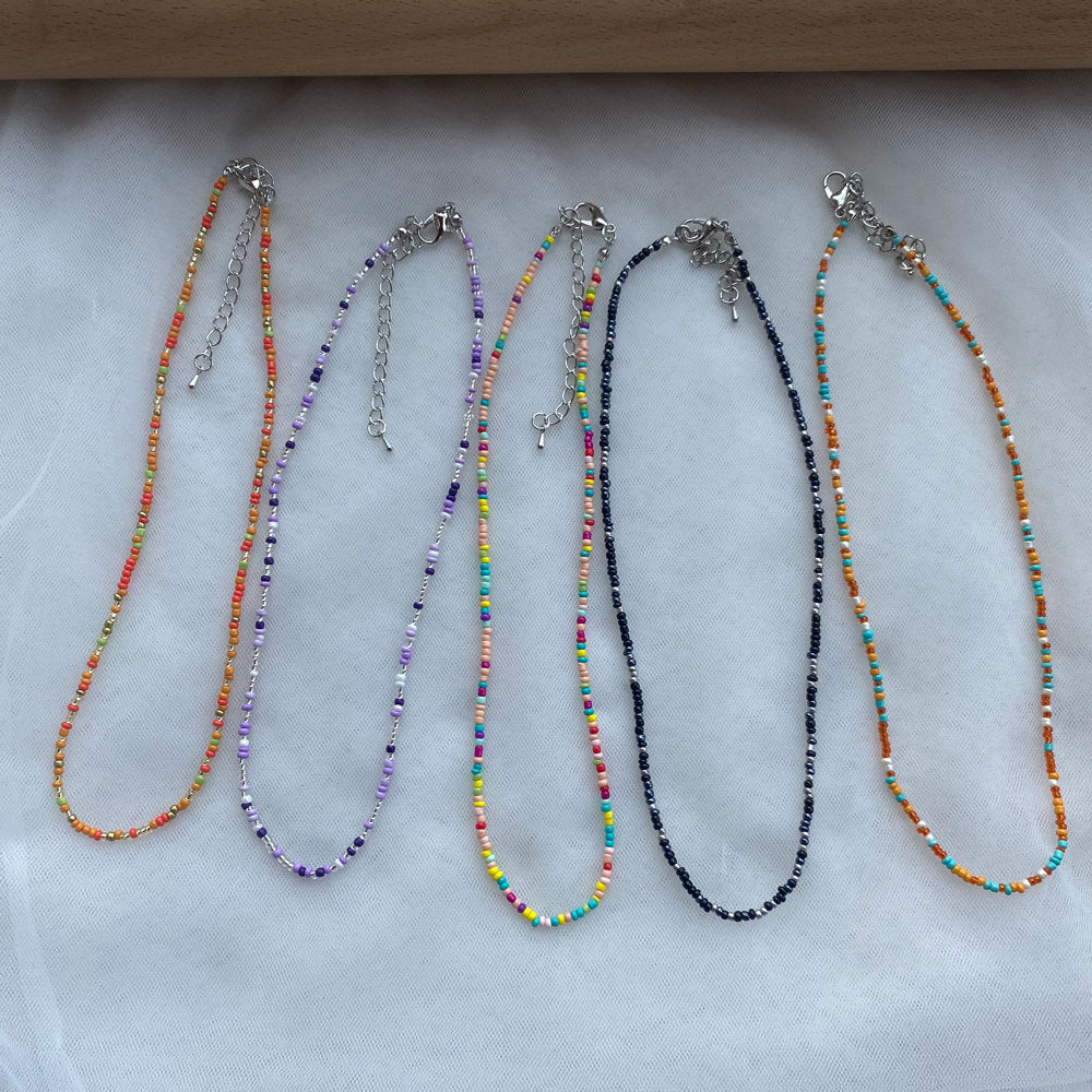Women's Korean Colorful Beaded Bead Elegant Rainbow Necklaces