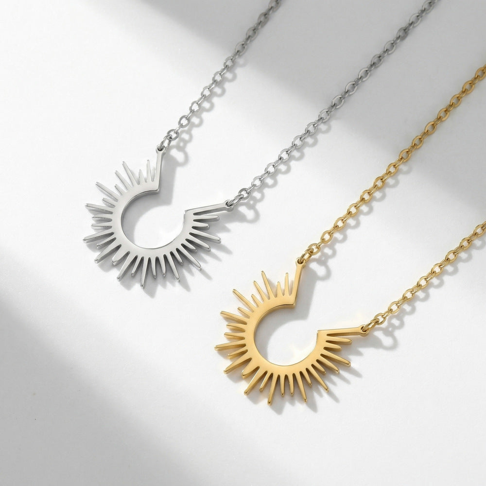 Women's U-shaped Sunflower Stainless Steel Light Luxury Fashion Personality Daily Wear Necklaces