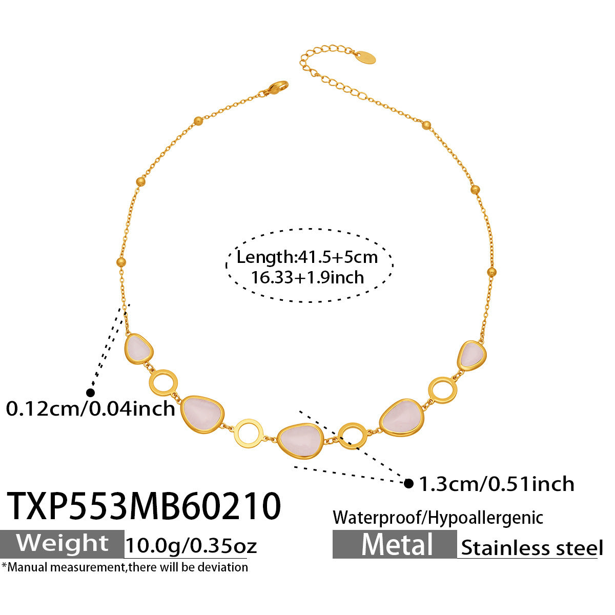 Li Light Luxury Oval Opal Stainless Steel Jewelry Set