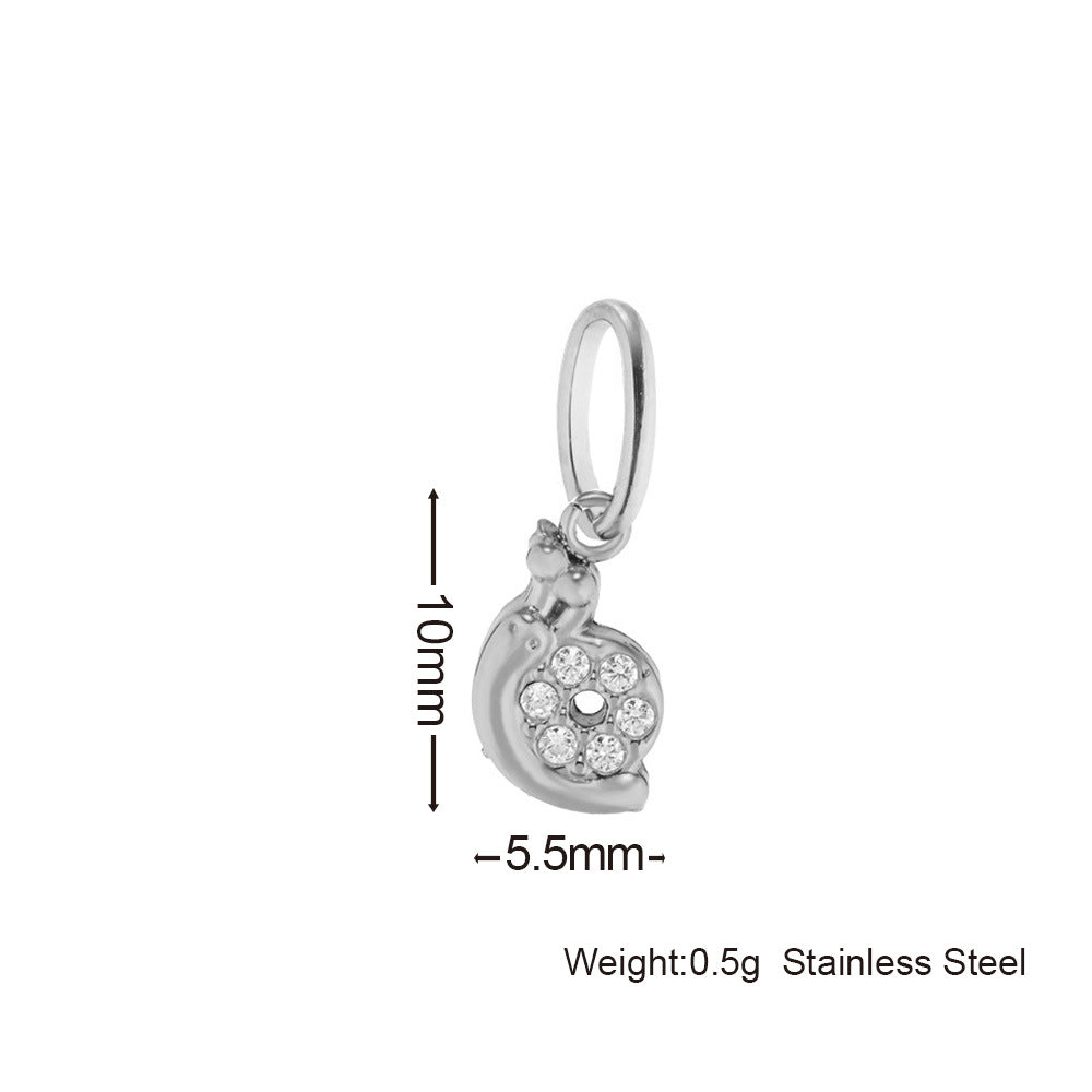 Inlaid Zircon Stainless Steel Gold-plated Cross Pendant