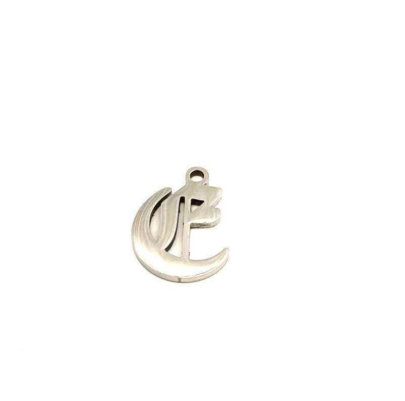Titanium Steel Retro Alphabet Outer Hole Round Artistic Pendant