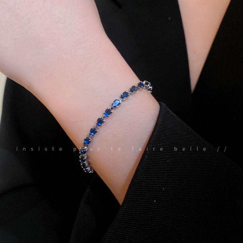 Women's Blue Water Drop Zircon Graceful Personality Fashion Bracelets