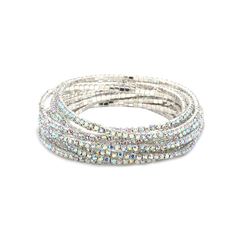 Rhinestone Stretch Bridal Korean Single Row Bracelet