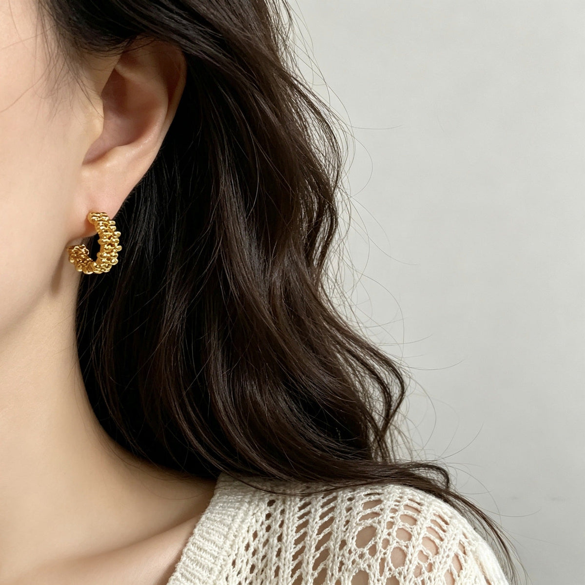 Women's Copper Gold-plated Korean Style Shaped For Design Simple Stud Earrings