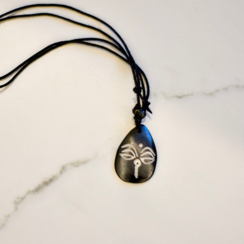 Nepal Yak Bone Hand Carved Six Pendant
