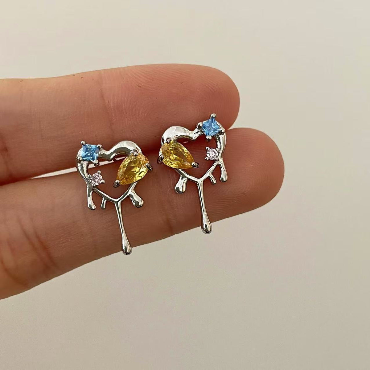 Korean Style Sweet Cool Colorful Crystals Cross Pendants