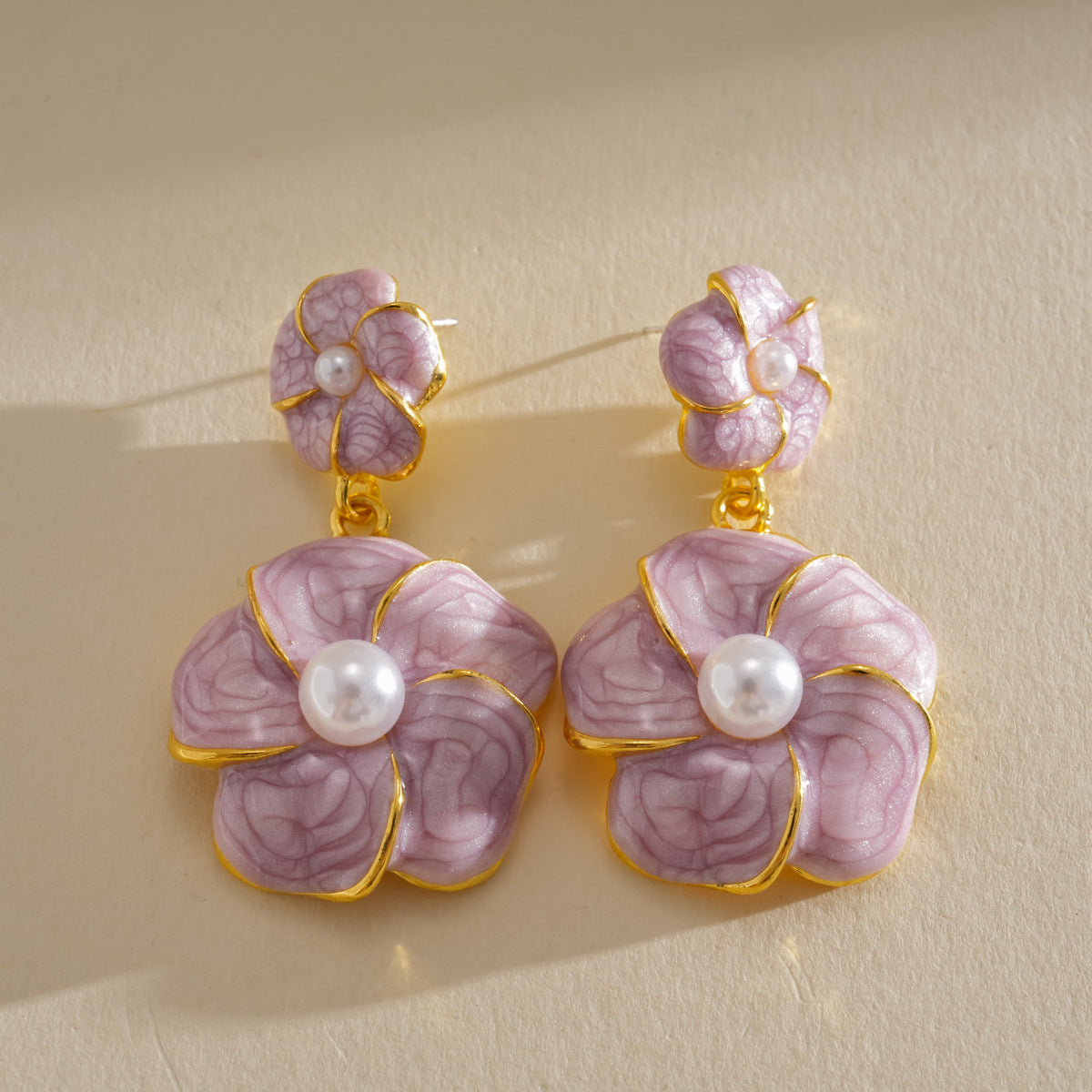 Women's Drop Oil Pearl Flower Sier Retro Sweet Niche High-grade Rings