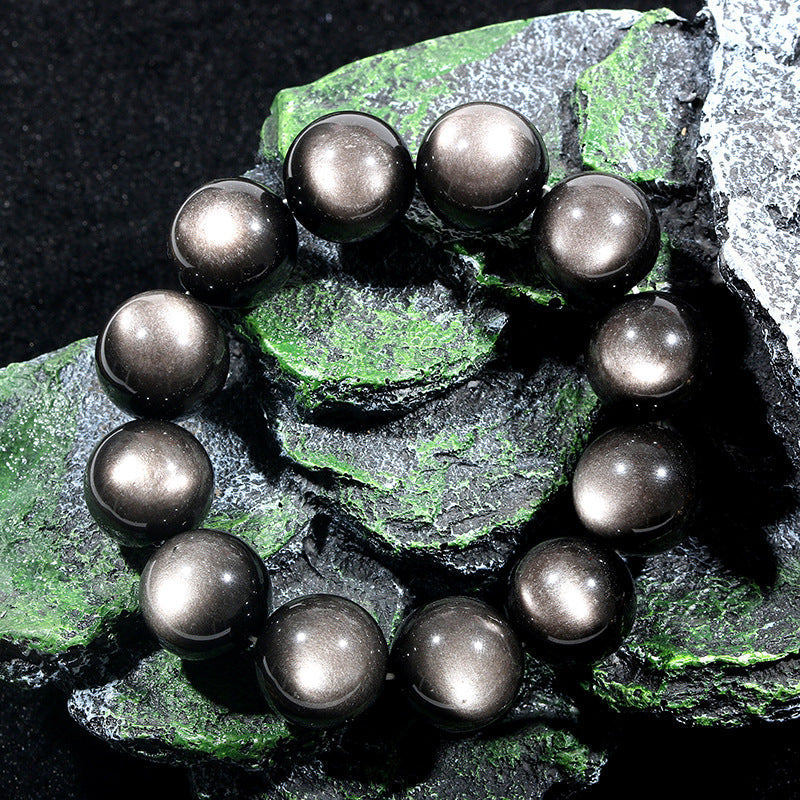 High Goods Big Round Eye Bright Double Cat Crystal Gem Bracelet