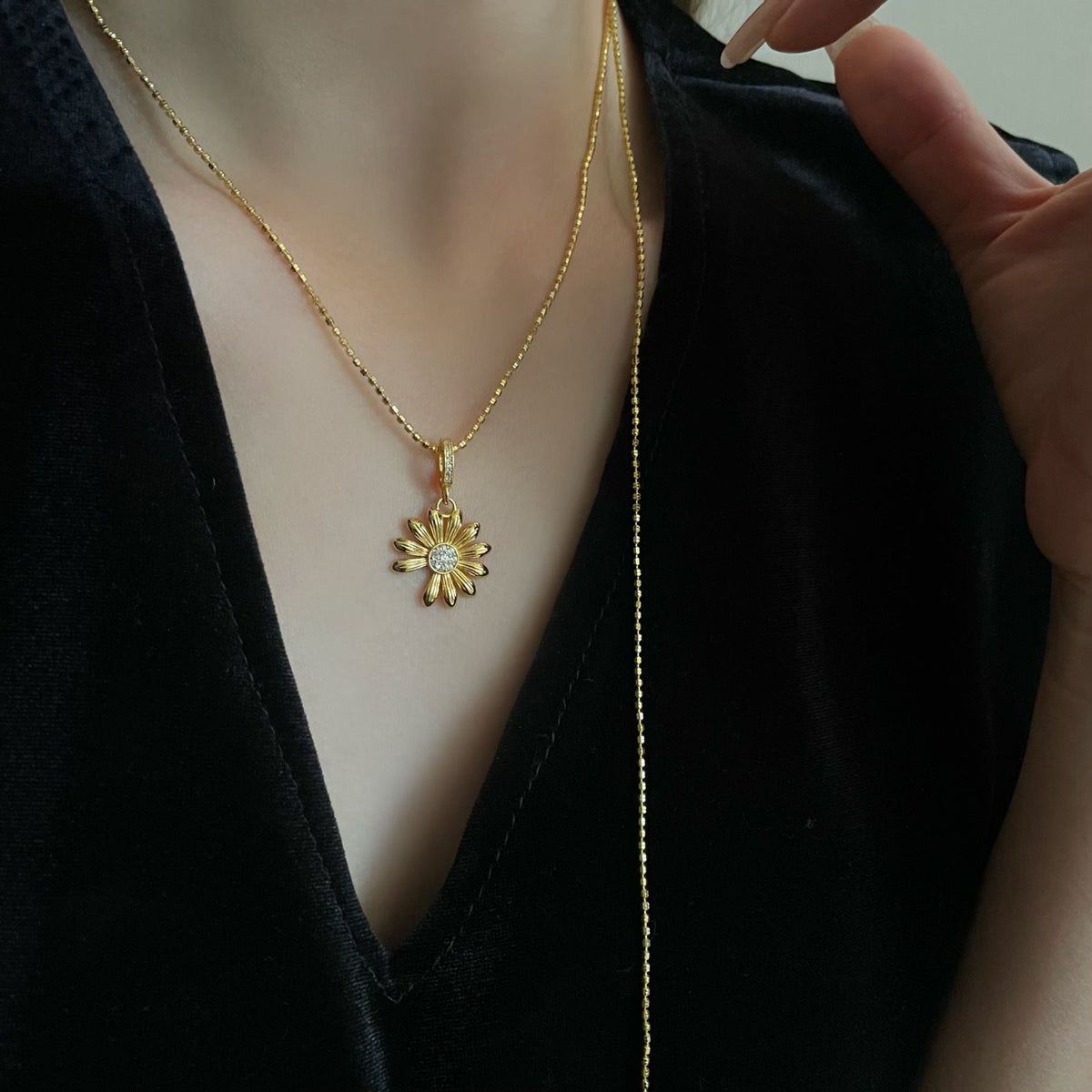 Sterling Sier Daisy Design Elegant Simple Fashionable High Necklaces