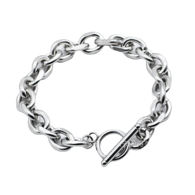 Women's & Men's Stainless Steel Buckle Titanium O-shaped Batch Angle Pendant