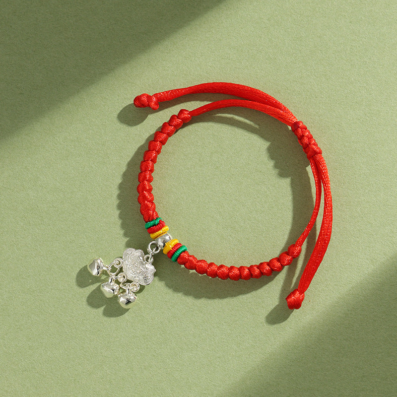 Dragon Boat Festival Hand-woven Fu Lock Red Rope Bracelets