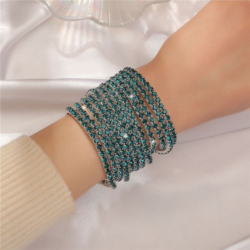 Rhinestone Stretch Bridal Korean Single Row Bracelet