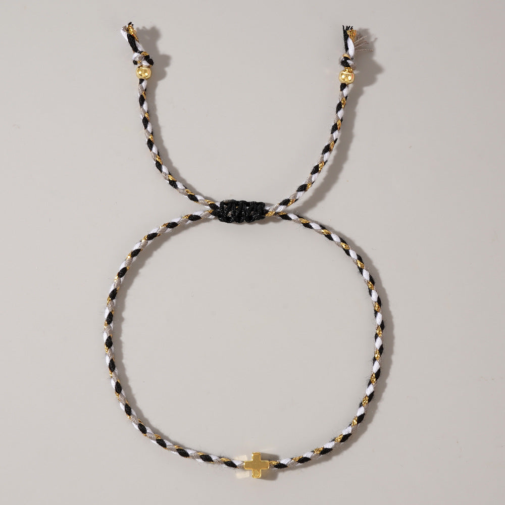 Women's Four-color Cotton Cross Handmade Carrying Strap Couple High Bracelet