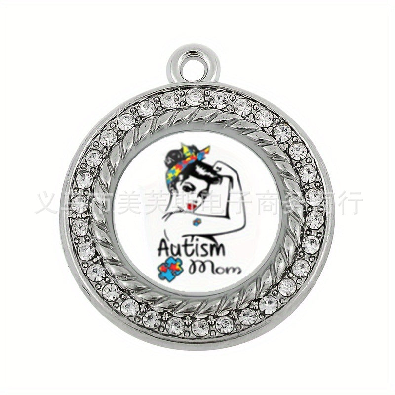 Zinc Alloy Puzzle Autism Mother Festival Gift Pendant