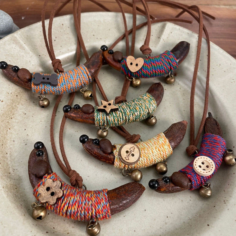 Pea Horn Sausage Dog Sweater Chain Fun Braid Rope Bell Pendants
