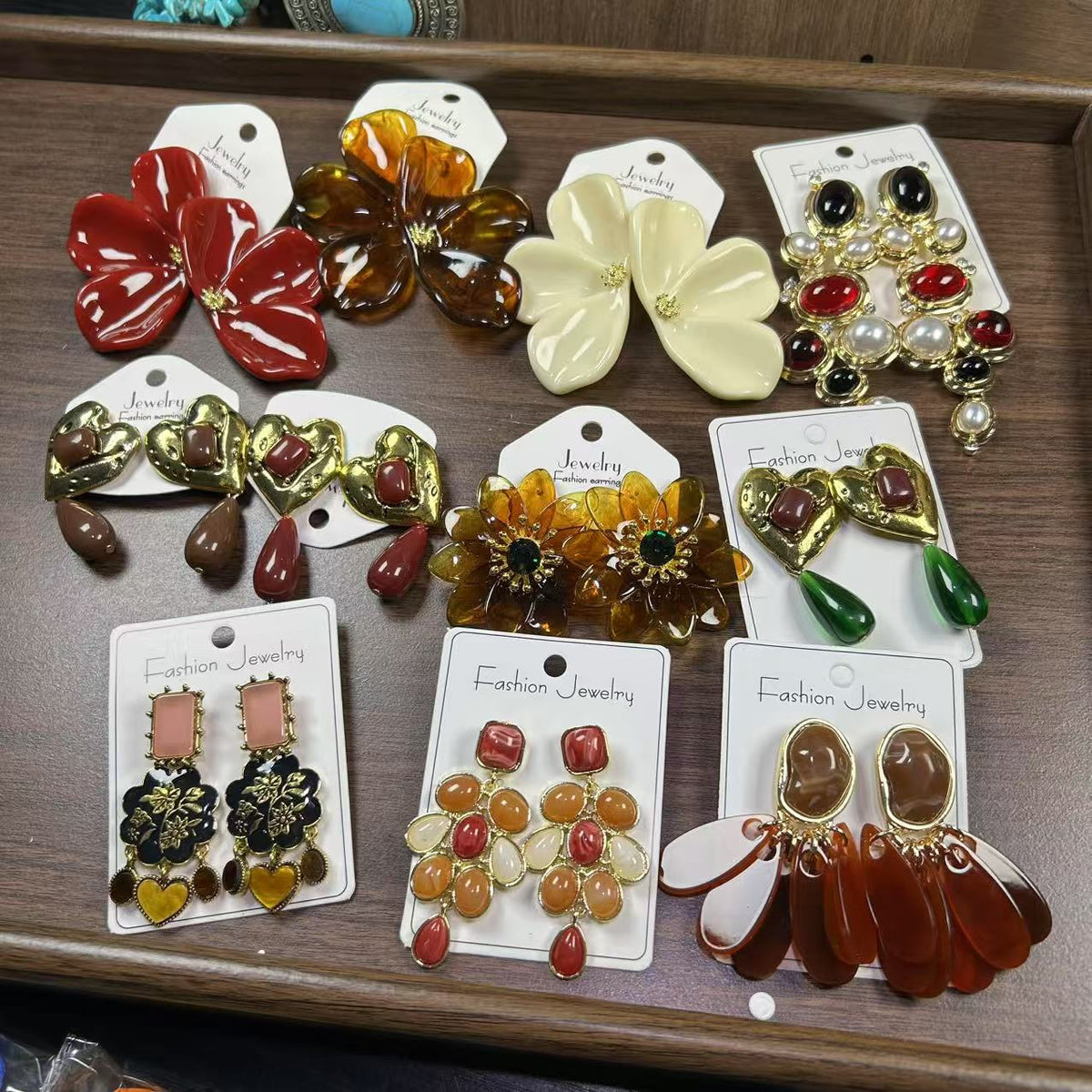 Oversized Flower Geometric Resin High-grade Fashion Earrings