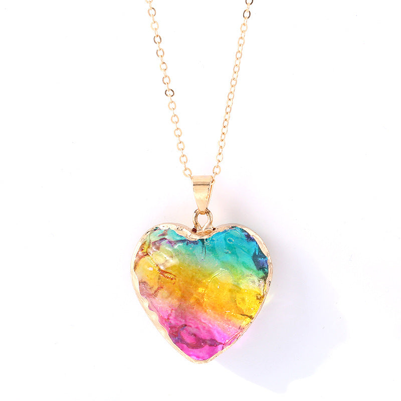 Colorful Artificial Crystal Arrow Heart-shaped Square Brim Pendants