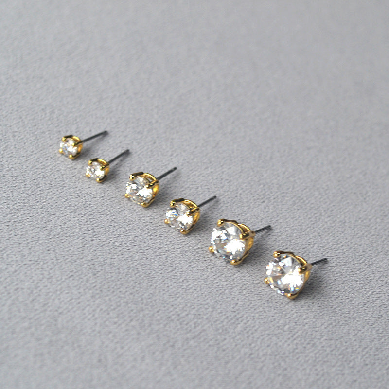 Round Rhinestone Commuter Exquisite Petite Stylish Simple Versatile Light Luxury Rings