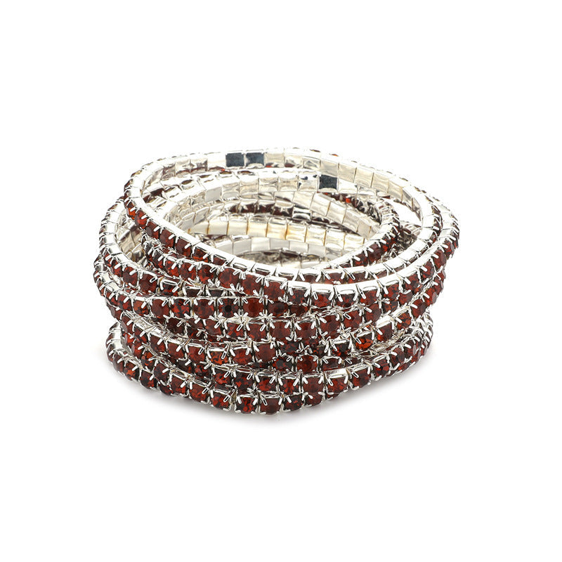 Rhinestone Stretch Bridal Korean Single Row Bracelet
