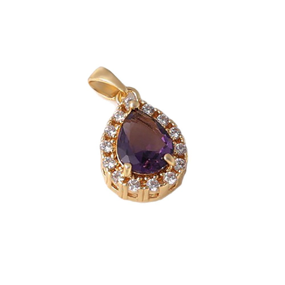 Women's Luxury Electroplated Water Drop Gold Inlaid Diamond In The Debris Pendants