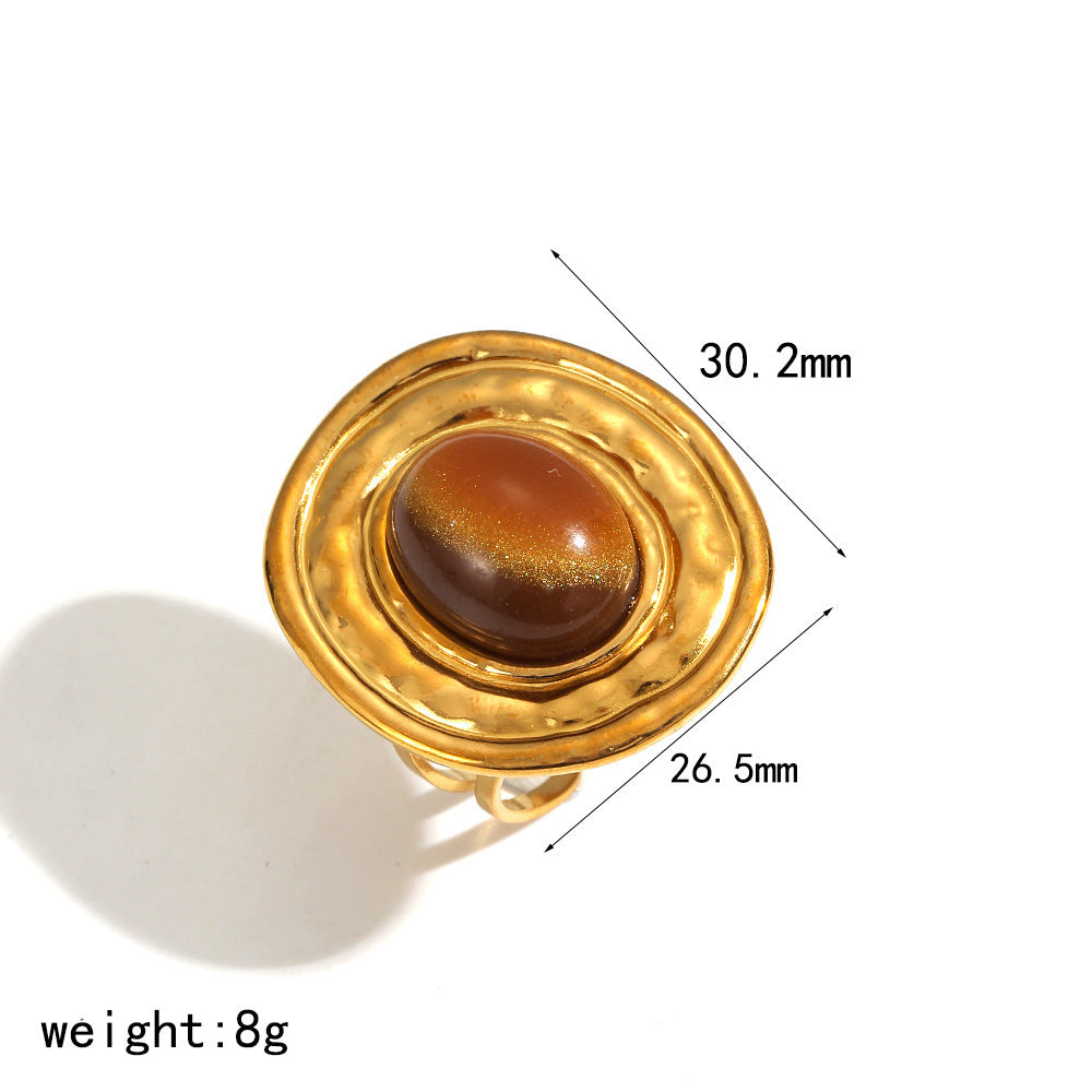 Elegant Resin Graceful Personality Style Amber Jewelry Set