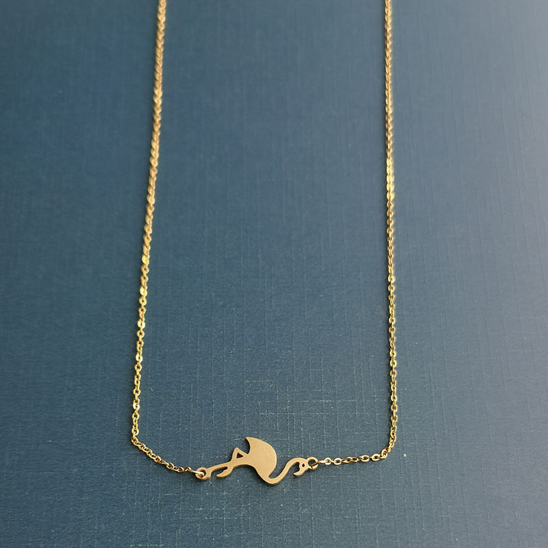 Hand Polished Red-crowned Crane Stainless Steel Pendant