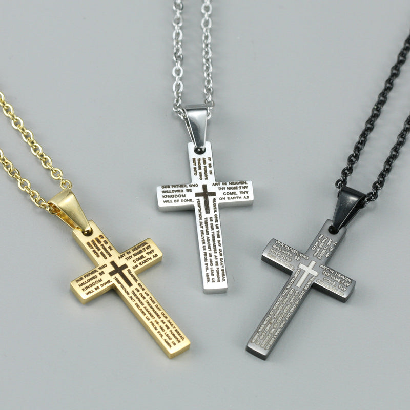 Durable New Men's Stainless Steel Cross Necklaces