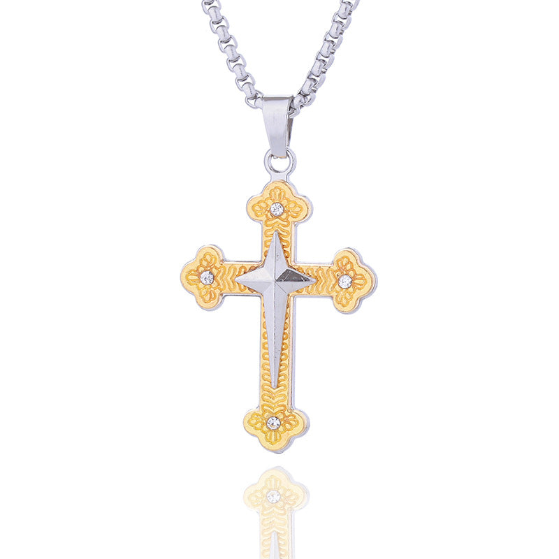 Cross Titanium Steel Light Luxury Minority Male Hip Hop Couple Pendants