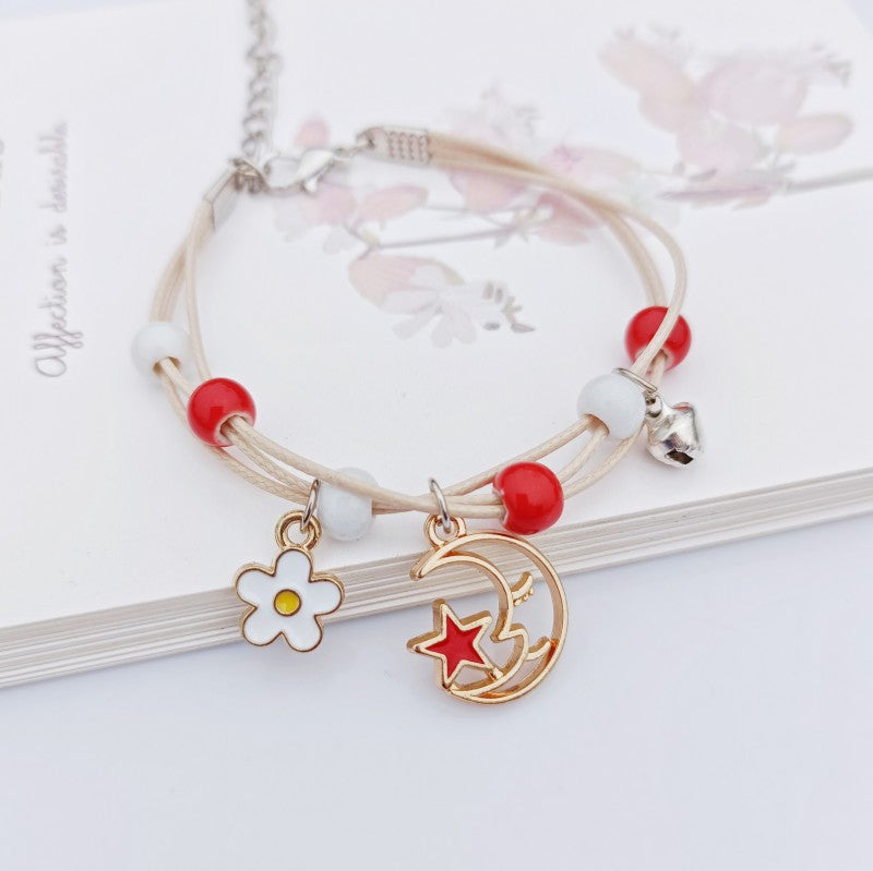 Children's Star Moon Woven Female Girlfriends Cute Couple Bracelet