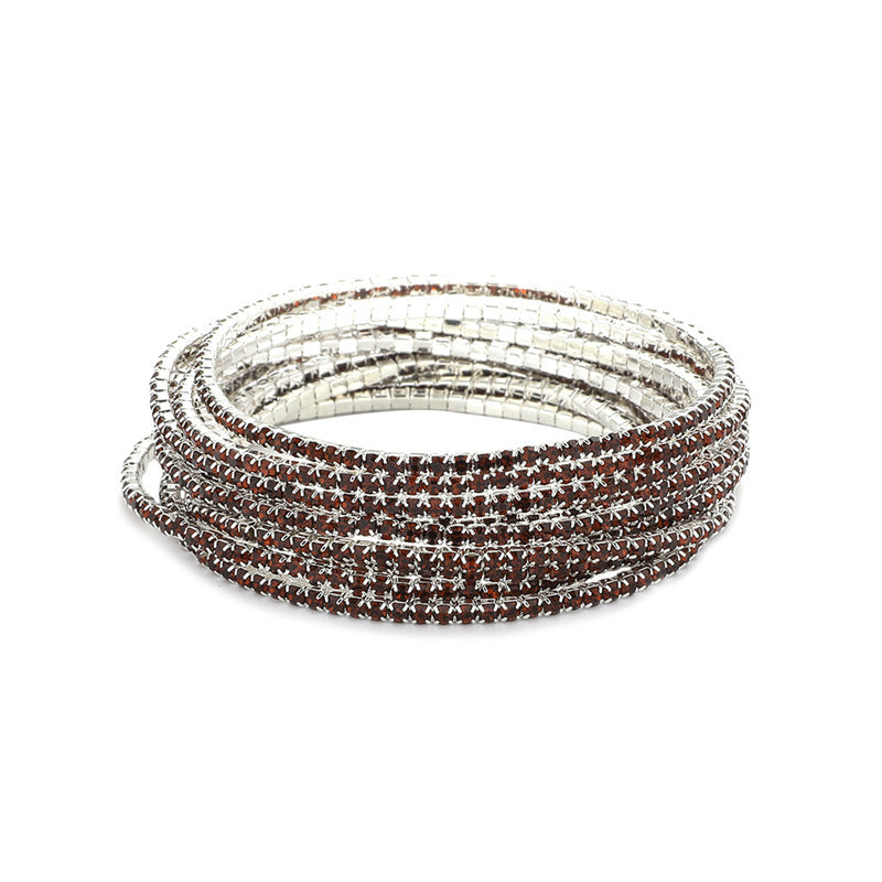 Rhinestone Stretch Bridal Korean Single Row Bracelet