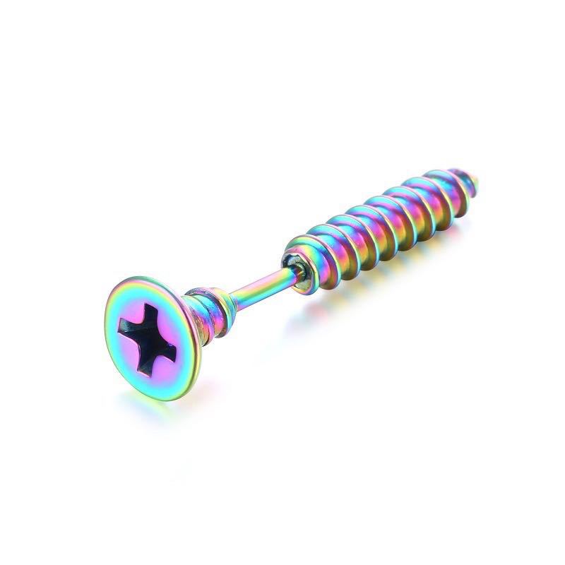 Classy Stainless Steel Cross Screw Piercing Rings