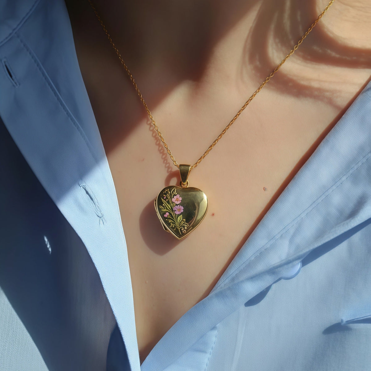 Flowers Love Heart Closure Box Niche Pattern Personality Art Valentine's Necklace
