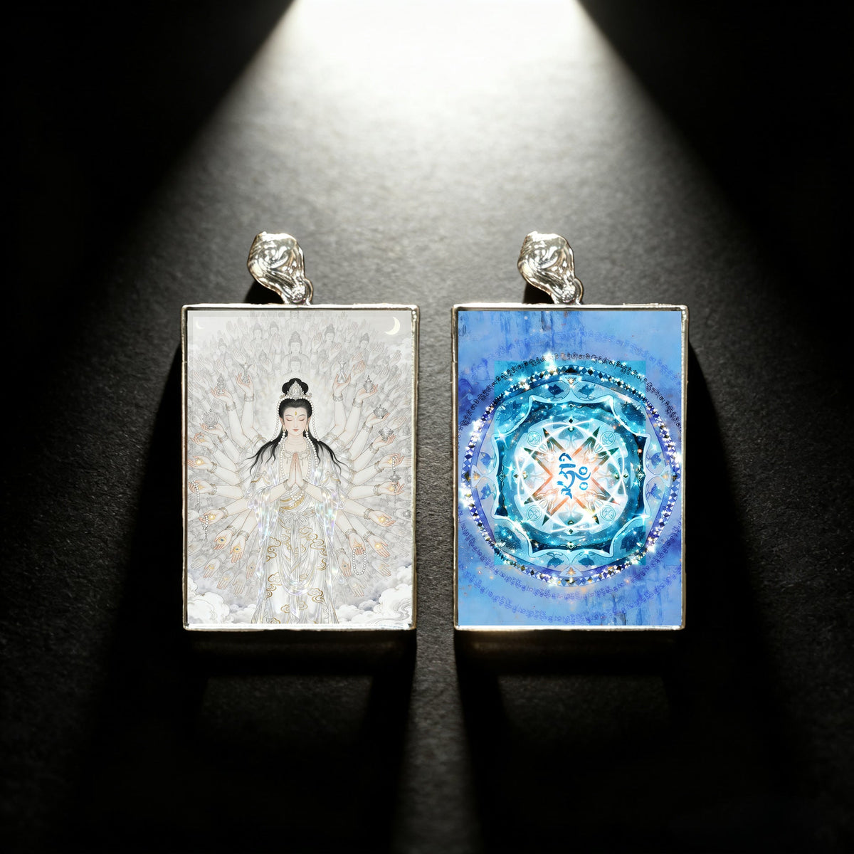 Green Mother Northeast Double-sided Gold Electroplating Niche For Statue Of Pendant