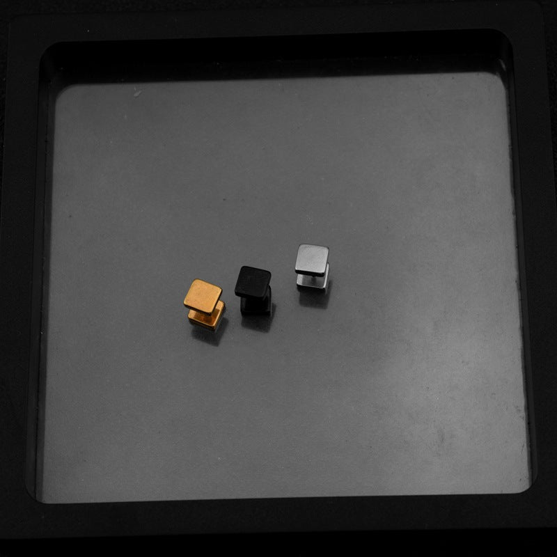 Women's & Men's Ear Positive Edge Titanium Steel Stainless Stud Earrings