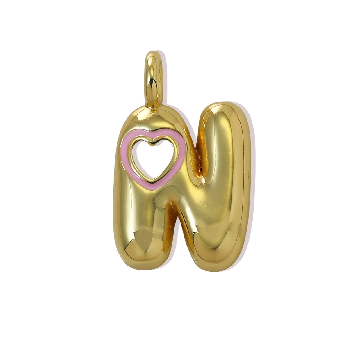 Xi English Letter Gold Simple Heart-shaped Pendant