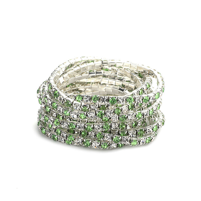 Rhinestone Stretch Bridal Korean Single Row Bracelet