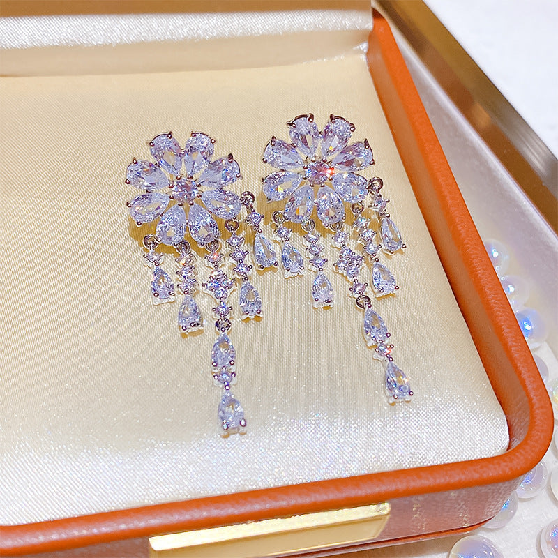 Flower Collection Real Gold Plating Quality Sweet Earrings