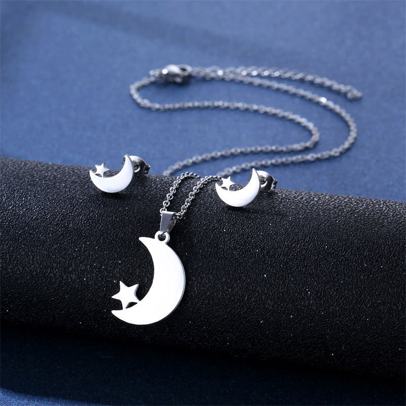 Women's Stainless Steel Suite Fashion Geometry Pattern Animal Love Jewelry Set