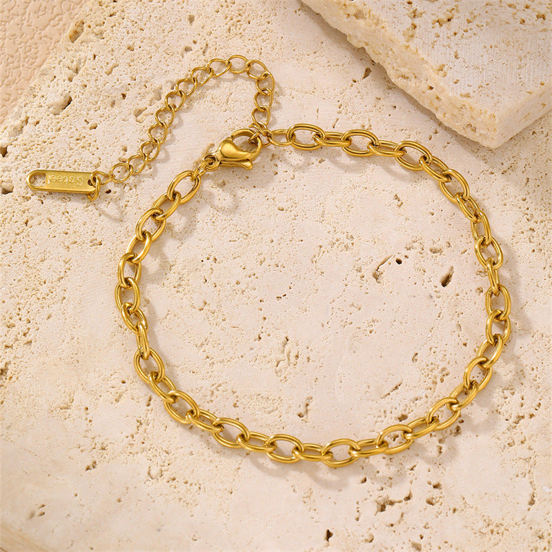 Women's Steel Chain Round Beads Hemp Flowers Bracelets