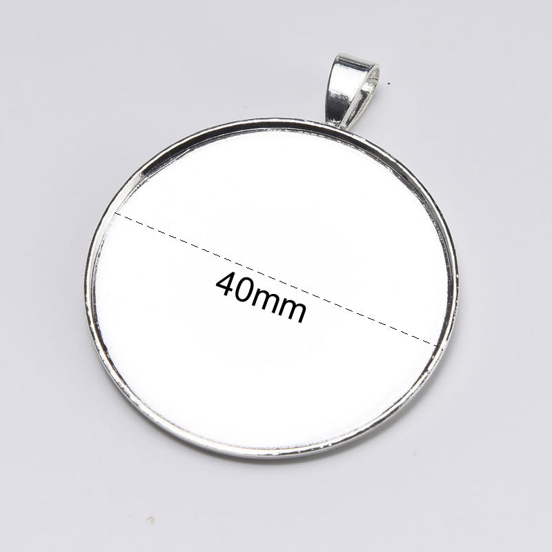 Round Simple Electroplating Time Stone Empty Pendant