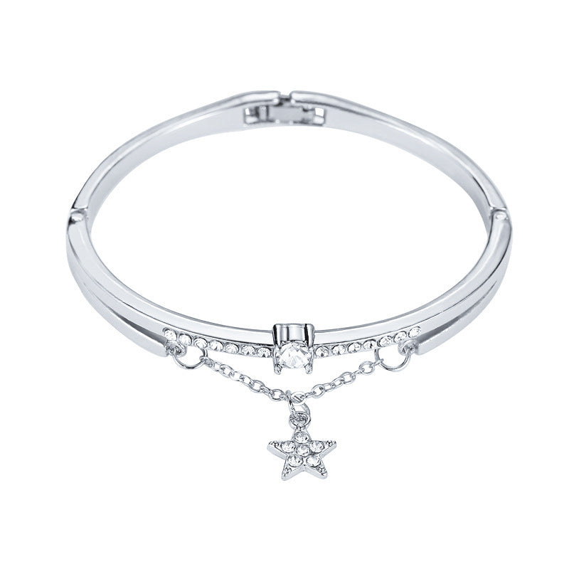 Korean Style Five-pointed Star Simple Heart Bracelet