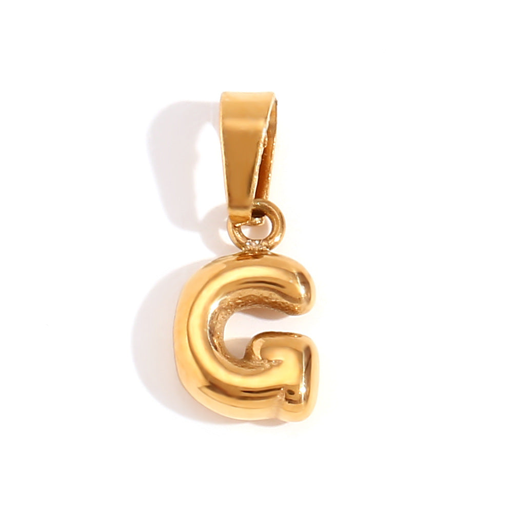 Bubble English Stainless Steel Gold Plated Pendant