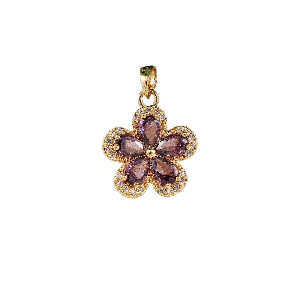 Women's Diamond Light Luxury Full Zircon Flower For Niche Design Pendant