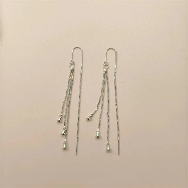Women's Fashion Long Tassel Drop-shaped Niche High Sense Temperament Rings