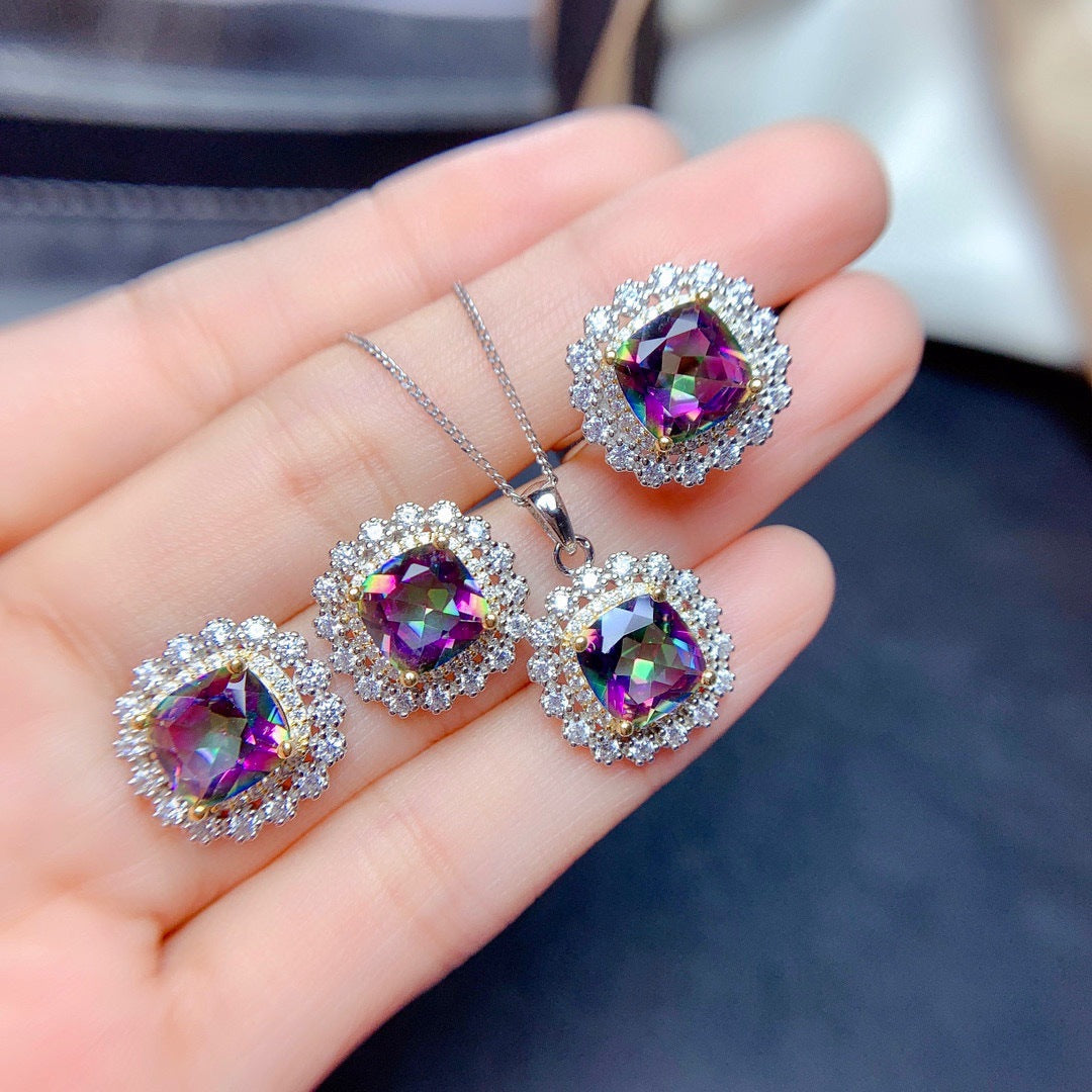 Stone Suit Sky Blue Topaz Eardrops Earrings